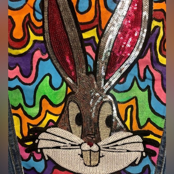 Hand-painted Bugs Bunny Jean jacket - Picture 3 of 4